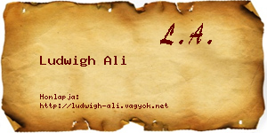 Ludwigh Ali névjegykártya
